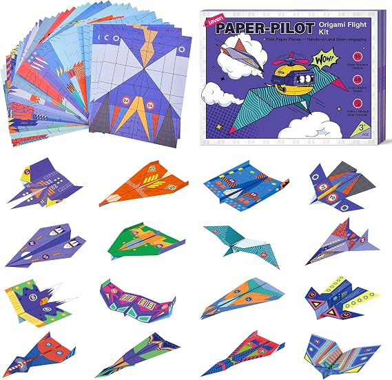 Leven DIY Paper Airplane Book, 16 Creative Folding Paper Planes, 11" x 8.3"
