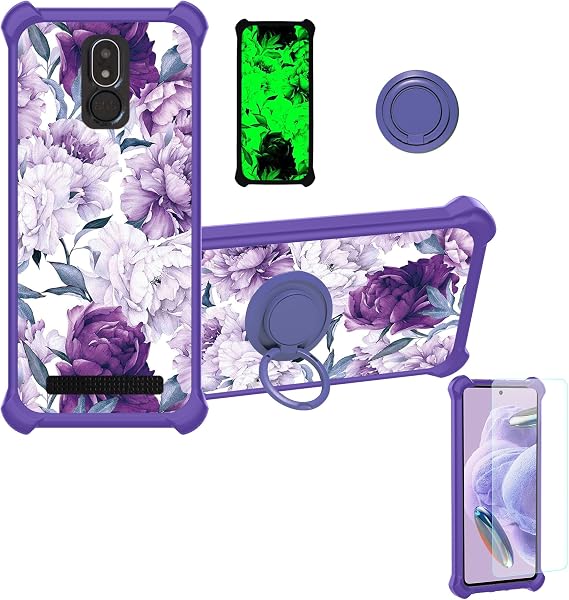 jioeuinly BRONDI Amico S+ Case Compatible with BRONDI Amico Smartphone S+ Plus Phone Case Cover [with Tempered Glass Screen Protector][Ring Support][Luminous Effect] YGZ-ZSH