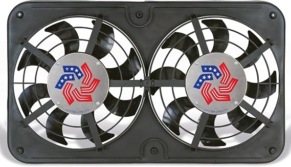 Flex-A-Lite Lo-Profile Dual S-Blade Electric Fan with Variable Speed Controller, Puller Fan (410), Car Accessories, 12-1/8 Inches , Black