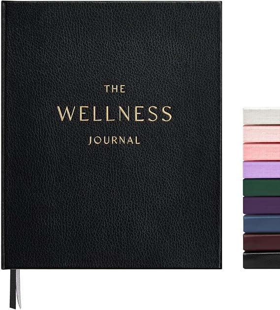 &And Per Se Wellness Journal, Self Care & Daily Journal for Women, Mental Health Planner with Habit Tracker, Diet & Goals, Undated, Gift-Ready (Black)
