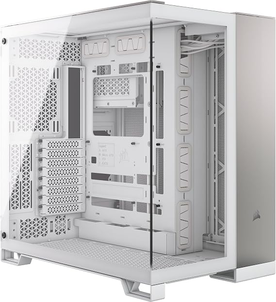 CORSAIR 6500X Mid-Tower Dual Chamber PC Case - White/Satin Gray Aluminum (CC-9011285-WW)