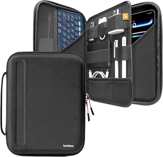 tomtoc Portfolio Case for 2026 11 Inch iPad Air M4, M3&M2, Pro M5, iPad (A16) Carrying Storage Sleeve Bag with Accessories Compartment