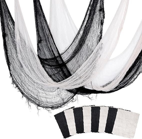 8 Pack Halloween Creepy Cloth, 72 x 30 Inch Scary Spooky Fabric Cloth