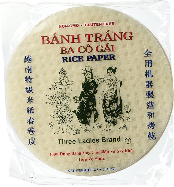 5 Packs Three Ladies Spring Roll Rice Paper ( Round 22 Cm )