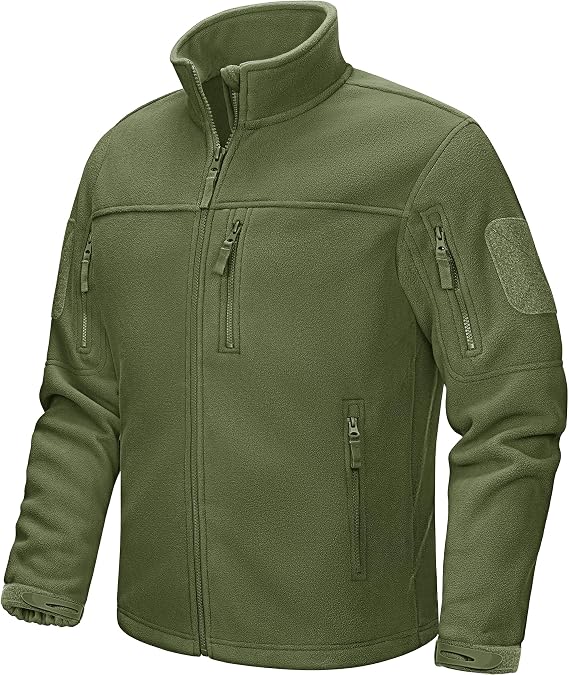 CRYSULLY Men's Fleece Jacket Winter Warm Tactical Work Coat for Men