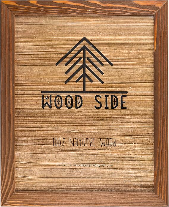 Rustic Wooden Poster Picture Frame 16x20 - Natural Solid Eco Distressed Wood for Wall Mounting Photo Frame - Honey Brown