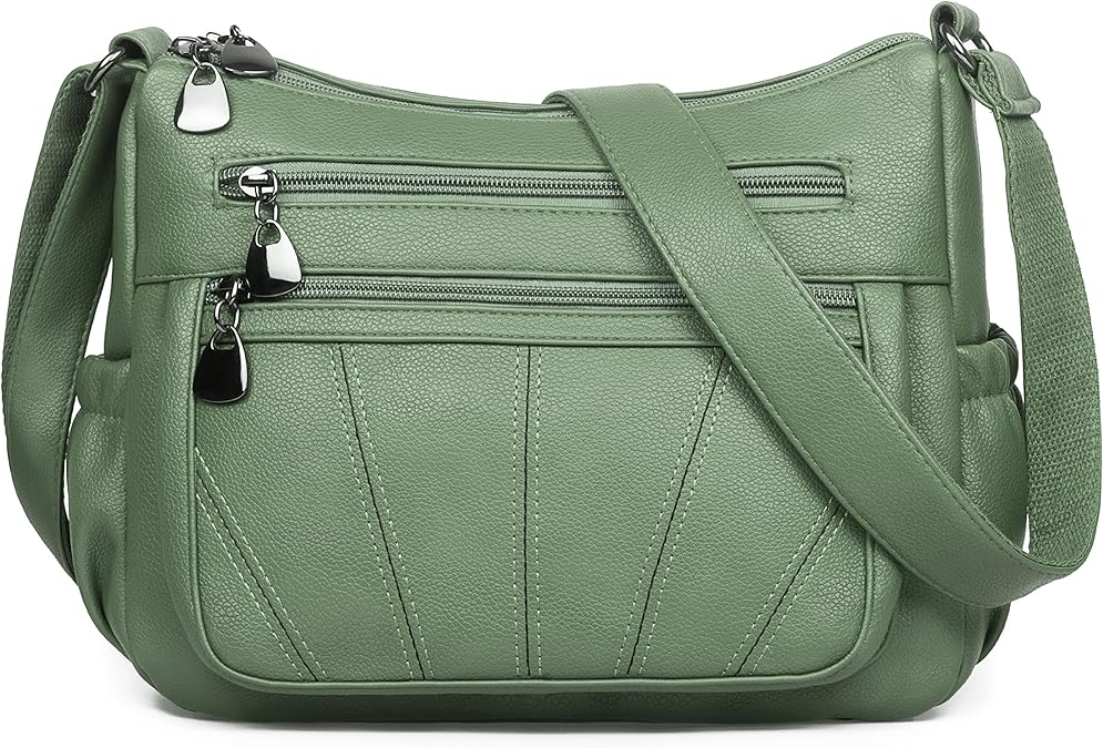 Crossbody Purse for Women Ladies Soft PU Leather Shoulder Bag Medium Roomy Handbag Fashion Tote Top Handle Satchel