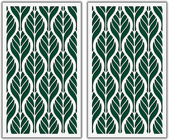 2-Pack Heart of the Farm II Wall Stencil for Painting, Large Floral Leaf Stencils, Reusable Allover Pattern for Walls, Floors and Furniture