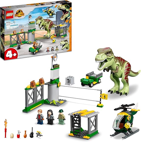 LEGO Jurassic World T. rex Dinosaur Breakout 76944 Building Kit; Creative Toy Playset for Kids Aged 4