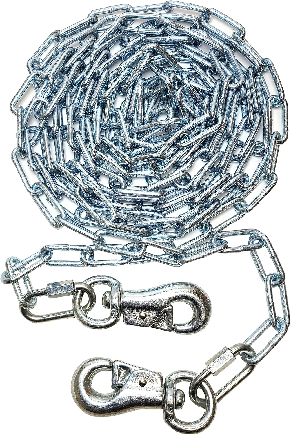 15 Ft Long Large Dog Runner Chain, Dog Tie Out, Up to 70lbs, Medium Duty Weld Steel Chain, 520lbs Capacity