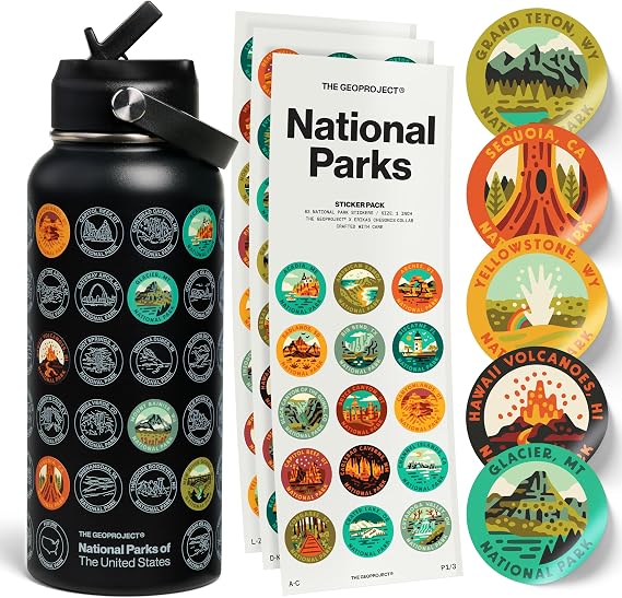 THE GEOPROJECT National Parks Bottle, 32oz Black
