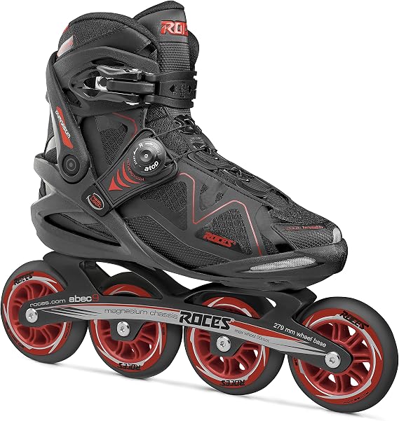 Roces Model Gymnasium 2.0 Men's Fitness Inline Skate, US 7 Size, Black/Red