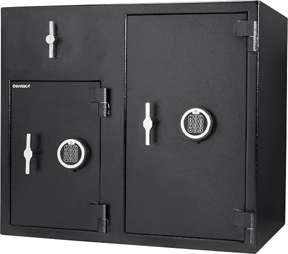 BARSKA Large Digital Depository Safe with Drop Slot Solid Steel, Dual Keypad Access, 5 Deadbolts, Backup Keys for Cash Handling in Retail, Office, and Business Use
