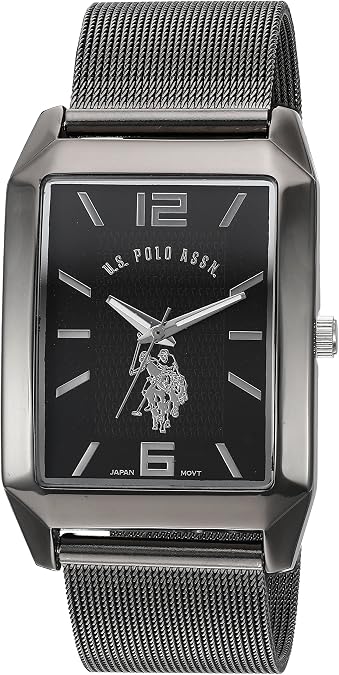 Accutime U.S. Polo Assn. Classic Men's Quartz Metal and Alloy Watch, Color:Black (Model: USC80383)