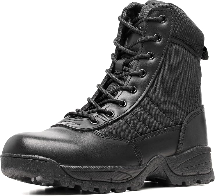 Men's Military Tactical Work Boots Side Zipper Combat boots 6/8inch