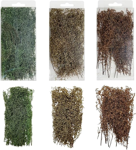 Woohome Miniature Colorful Flower Cluster, Static Grass Tufts Model Grass Tufts Flower Vegetation Groups for DIY Model Train Landscape Railroad Scenery (Style 3-2)