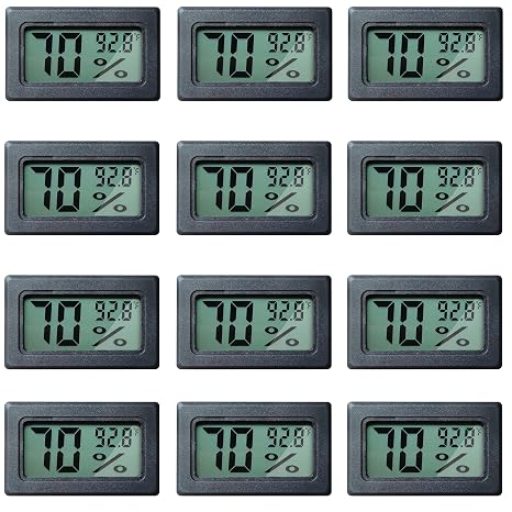 Humidity Gauge,Newlight66 Digital Hygrometer Indoor Outdoor Hygrometer Thermometer for Home Car Greenhouse(12 Pack