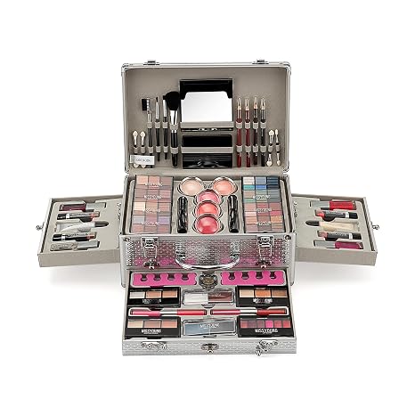 FantasyDay Multifunctional Exquisite Makeup Gift Set Cosmetic Makeup Kit for Face Eyes and Lips - Makeup Palettes Vanity Case with Eyeshadow Palette Lipstick Blush Mascara Brush