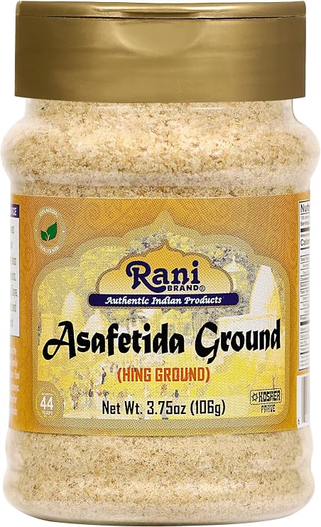 Rani Asafetida (Hing) Ground 3.75oz (106g) PET Jar ~ All Natural | Salt Free | Vegan | Non-GMO | Kosher | Asafoetida Indian Spice | Best for Onion Garlic Substitute