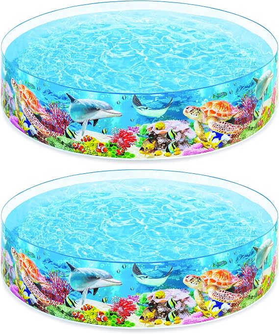 Intex 58472EP SnapSet Kiddie 8 x 8 Foot Instant Backyard Swimming Pool for Kids 3 Years Old and Up with Repair Patch, Deep Sea Blue (2 Pack)