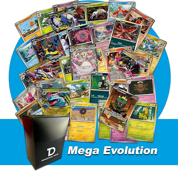 Mega Evolution TCG Pokemon Compatible Random Assortment Bundle ||  Ultra Rare + 30 Random Cards + Dan123yal Deck Box