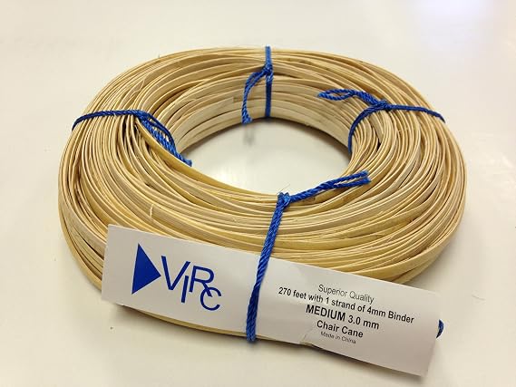 Chair Cane Medium 3mm 270 ft Coil with 1 Strand of 4mm Binder Cane