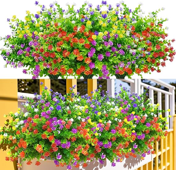 Kinisty Artificial Flowers Like Real 12 Bundles Artificial Flowers Outdoor