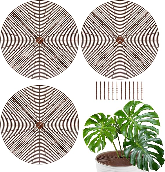 ANPHSIN 3 Plant Pot Grid Cover Protectors from Animals, 20.8" Dia