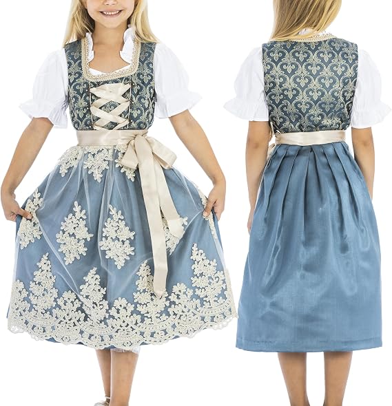 BAVARIA TRACHTEN Girls Dirndl Dress - Kids Drindl Costume - German Outfit