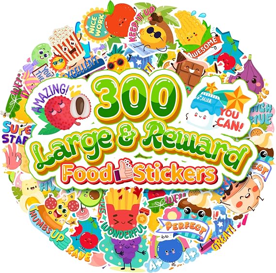 300PCS Large Scratch and Sniff Stickers, Scented Smelly Stickers for Kids