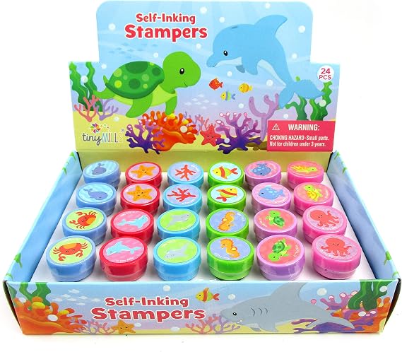 TINYMILLS 24 Pcs Sea Animals Ocean Life Stampers for Kids