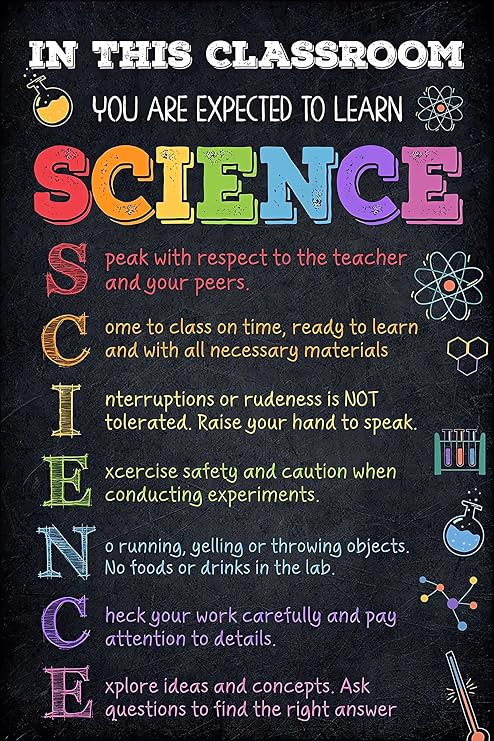 Science Class Rules Poster in This Classroom You Are Expected to Learn Science Poster Science Class Decor, Science Lab Printable Art, Science Teacher Supplies, School Counseling Wall Art 12x18inch