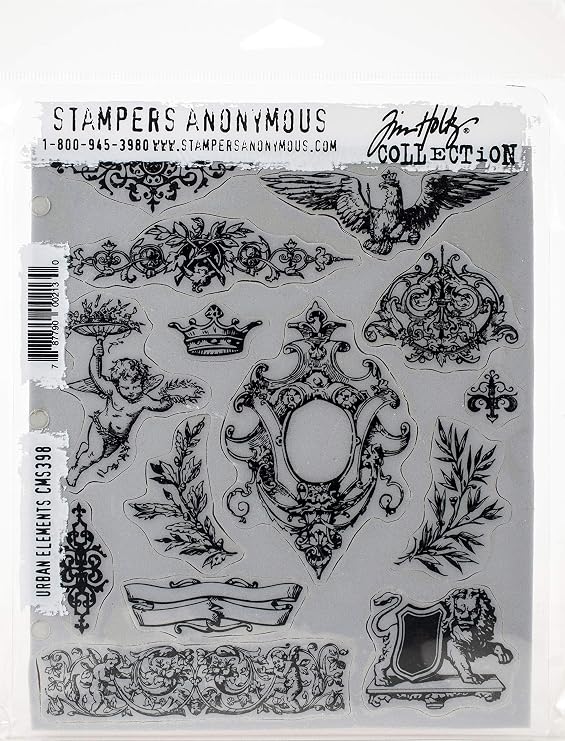 Tim Holtz - Stampers Anon Cling RBBR Stamp Set ELEM, Urban Elements