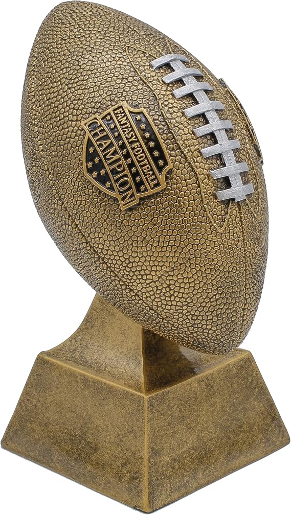 Decade Awards Fantasy Football Champion Trophy, Gold or Silver / 6 or 12 Inch Tall - Engraved Plate on Request