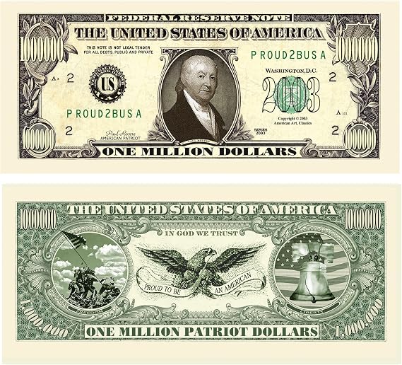 (5) Patriot Million Dollar Bill