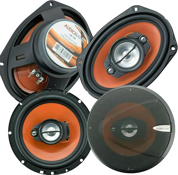 Audiobank 6x9 1000W 4-Way + 6.5" 600W 4-Way Car Audio Stereo Coaxial Speakers