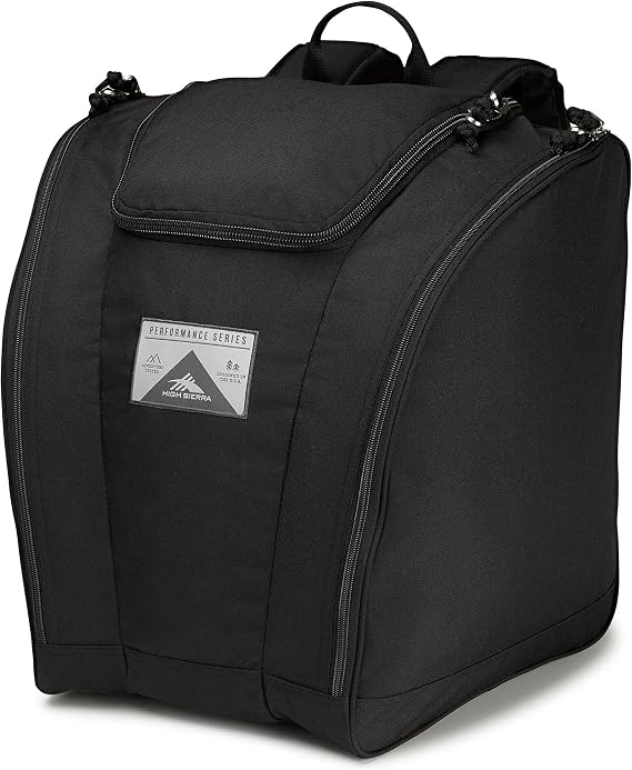 High Sierra Ski/Snowboard Boot Bag Backpack, Black, One Size