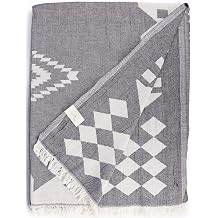 Bersuse 100% Cotton - Bahamas XXL Throw Blanket Turkish Towel - Black