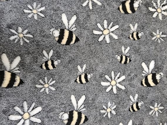 Bee & Daisy Grey Dog Vet Bed Premium Rubber Backed Bedding (Large (100x150cm))