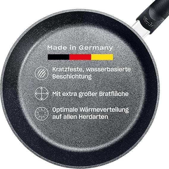 Fissler Adamant Comfort Tava ( Ø 24 cm ), yapışmaz kaplamalı alüminyum tava - siyah